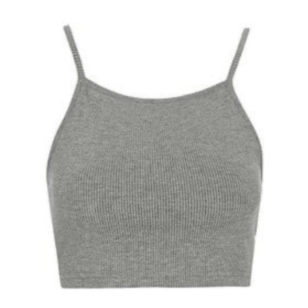 TOPSHOP high neck ribbed crop top